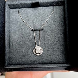 David Yurman Infinity Necklace with diamonds and box